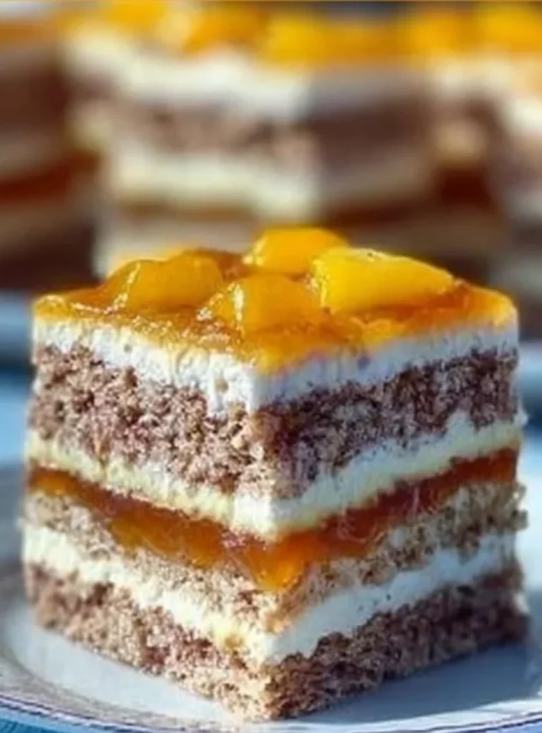 Torta di gelatina di mele e mango decorata con frutta fresca.