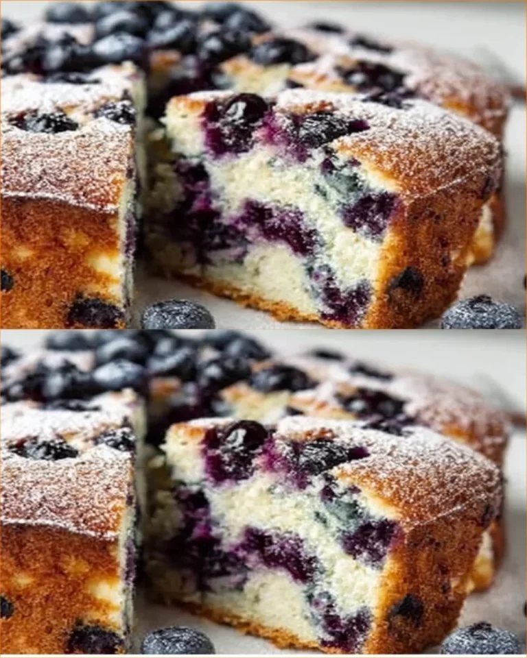 Torta di mirtilli con bolle, dolce fresco e soffice