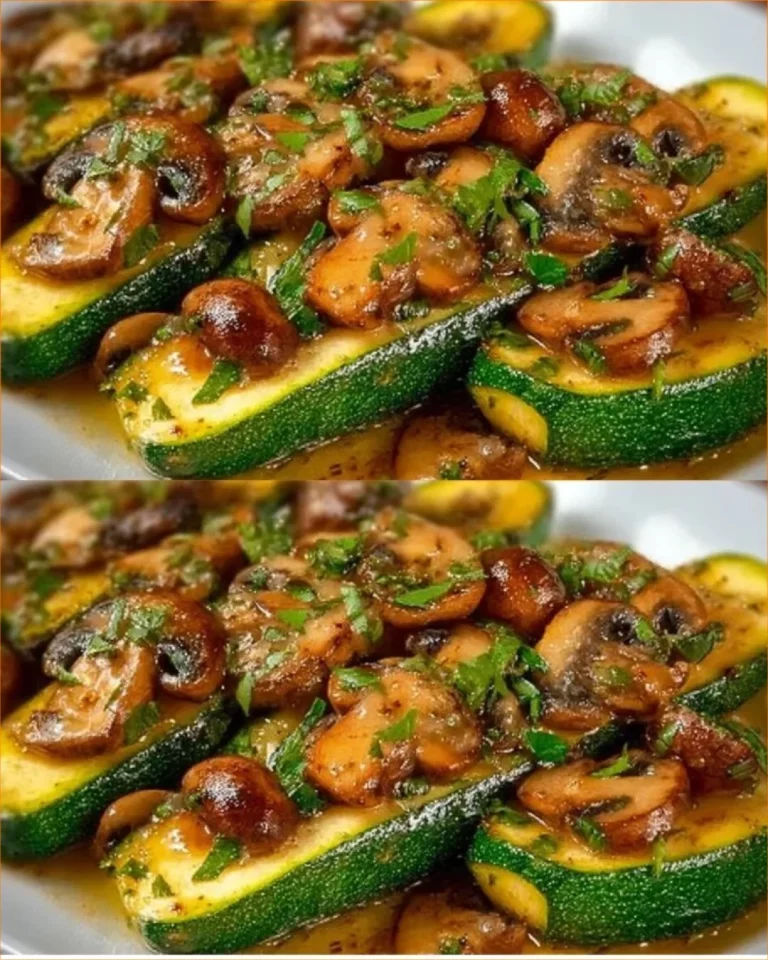 Piatto di zucchine con funghi freschi cucinati in padella