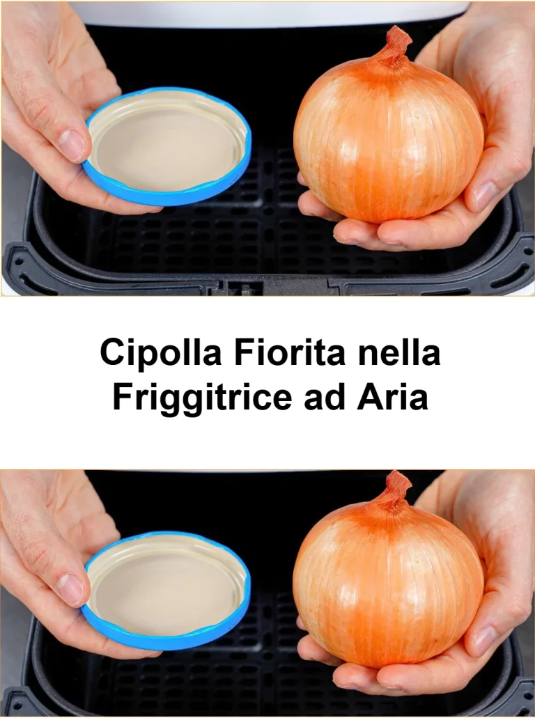 Cipolla Fiorita croccante preparata nella friggitrice ad aria