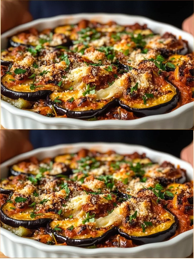 Melanzane di mia nonna italiana disposte in un piatto tipico