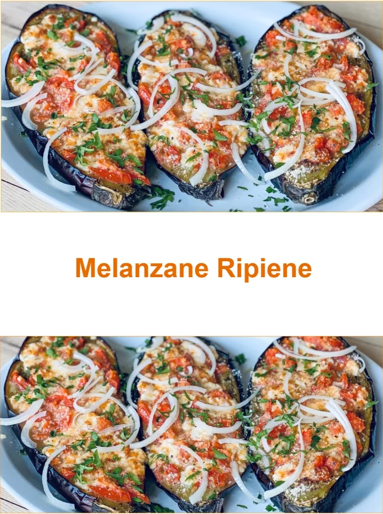 Melanzane ripiene preparate con ingredienti freschi e saporiti