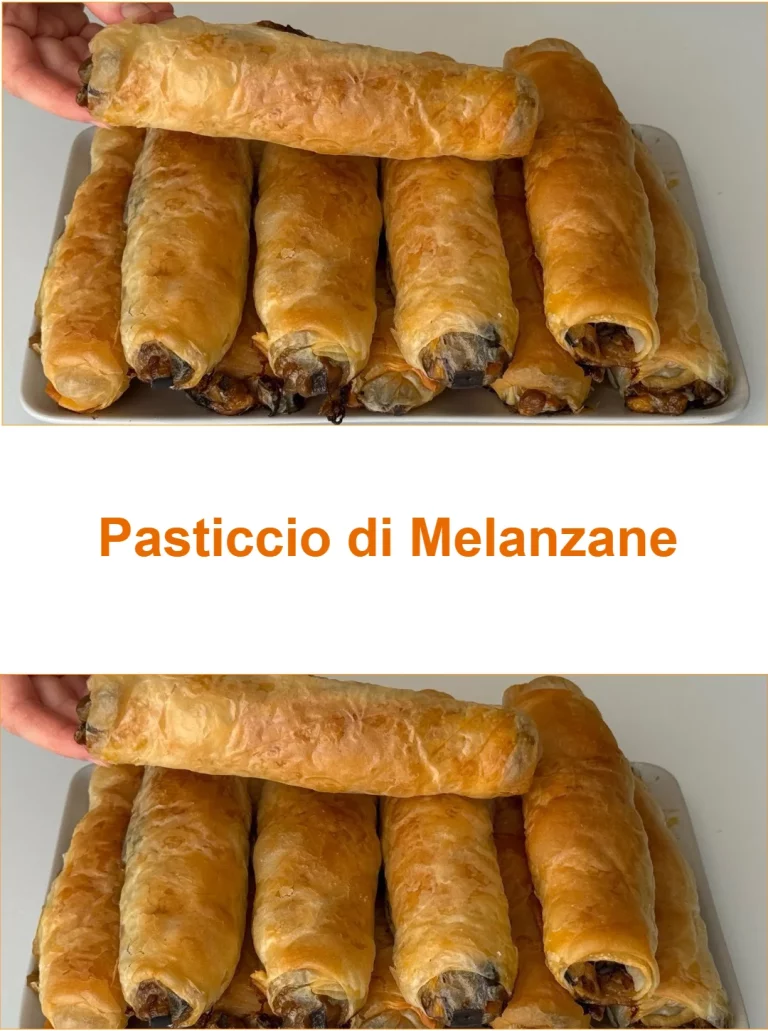 Pasticcio di Melanzane ricco e saporito, preparato con strati di melanzane e formaggio.