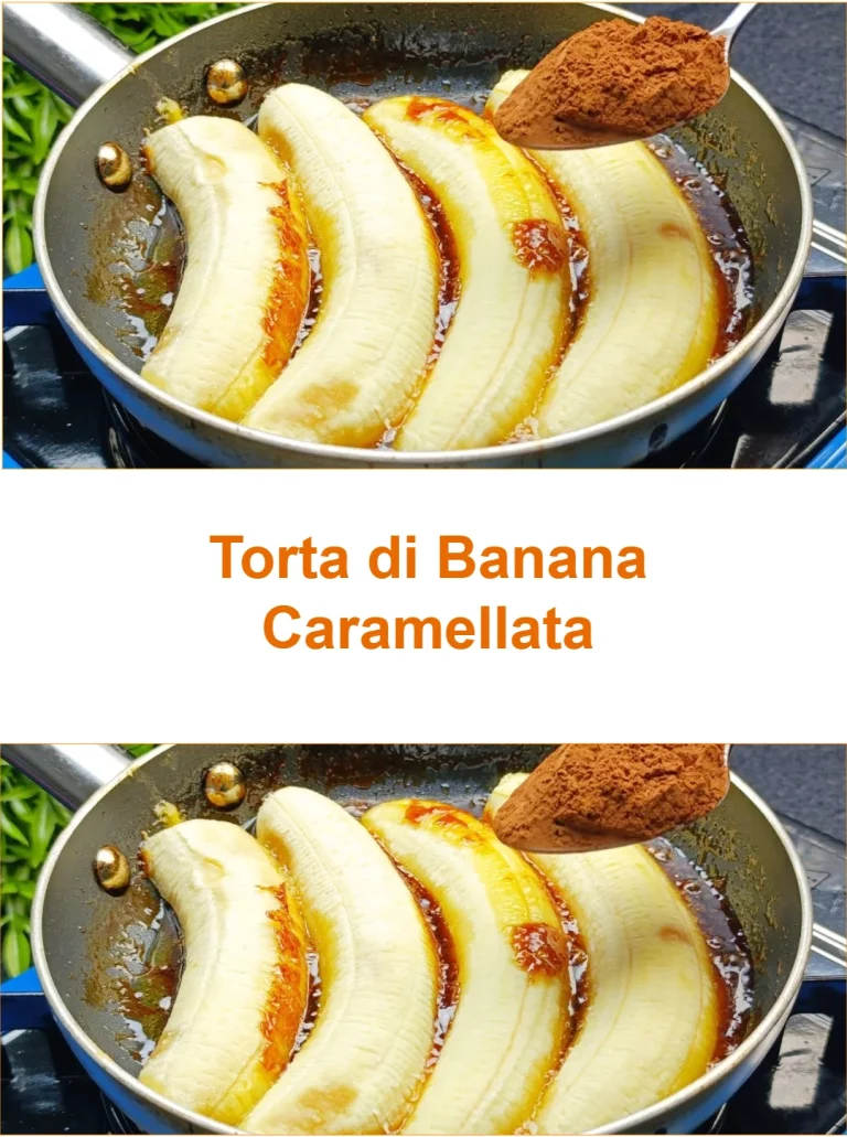 Torta di Banana Caramellata con una glassa dorata e banane fresche