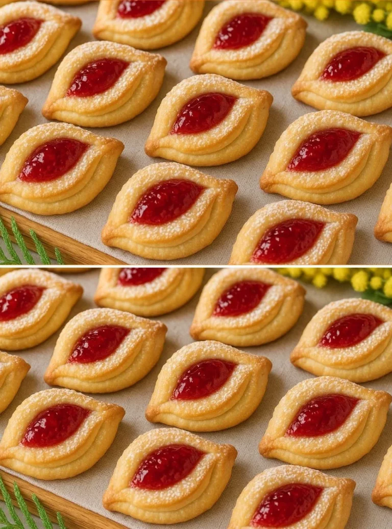 Biscotti Ripieni di Marmellata di Ciliegia su un piatto elegante.