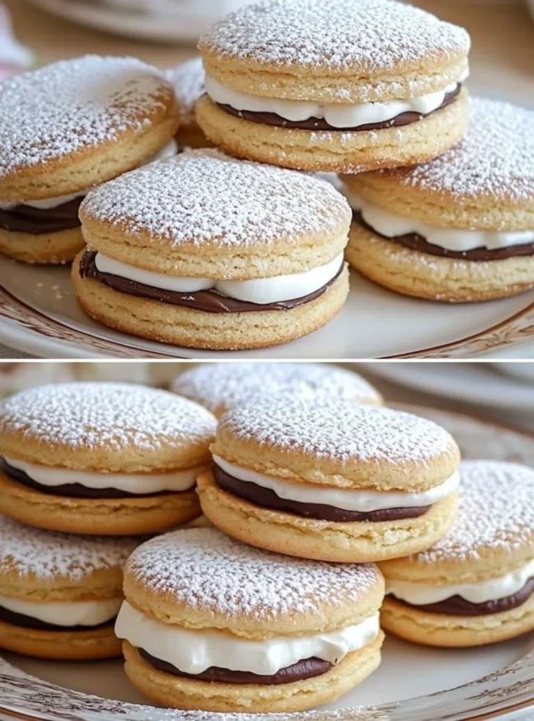 Biscotti ripieni di Nutella serviti su un piatto.