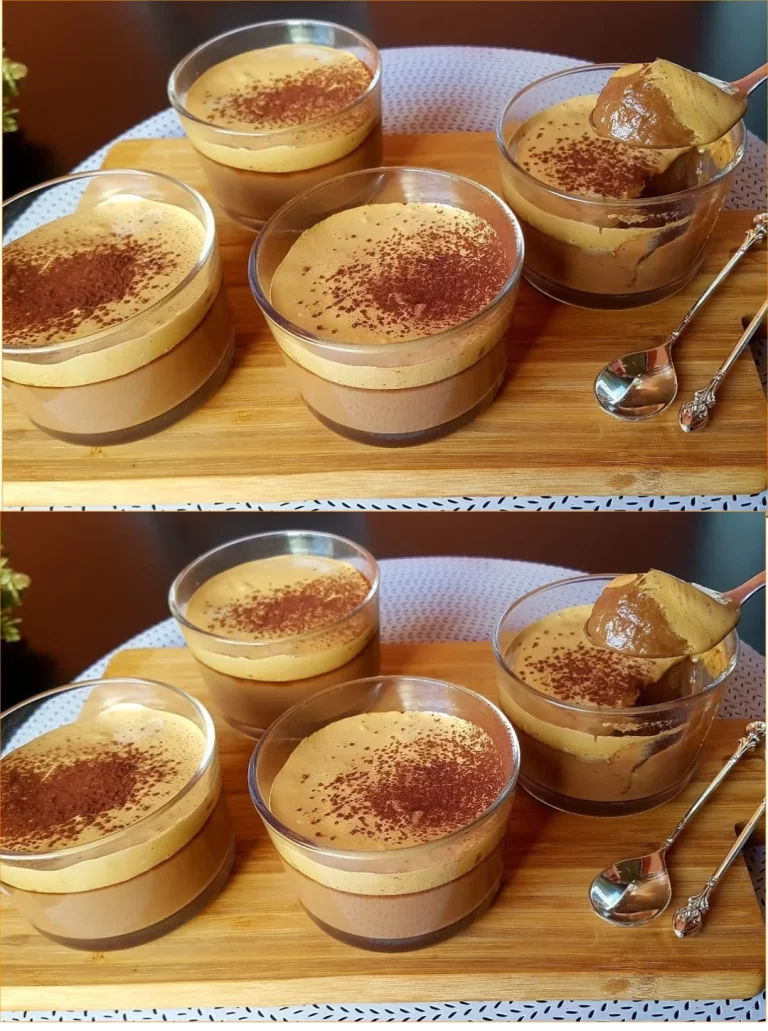 Dessert al caffè e cioccolato servito in un elegante piatto