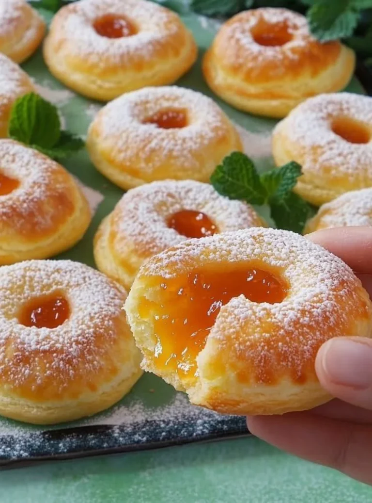 Doughnut soffice con cuore di marmellata fresco e goloso