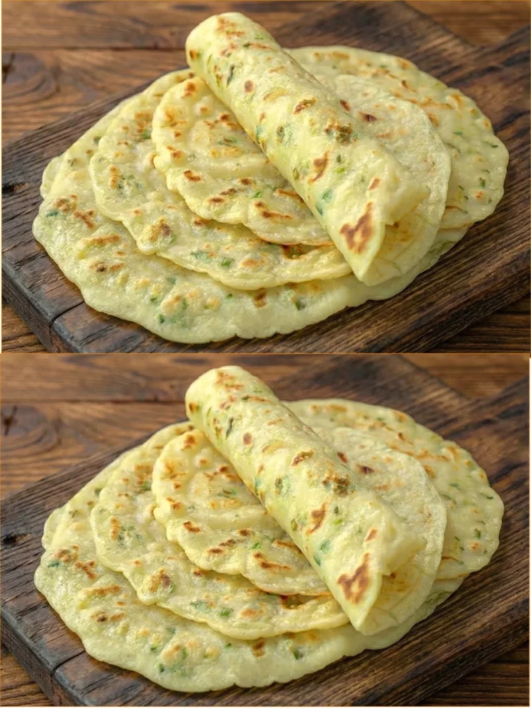 Flatbread all'aglio pronto in 5 minuti con impasto liquido.