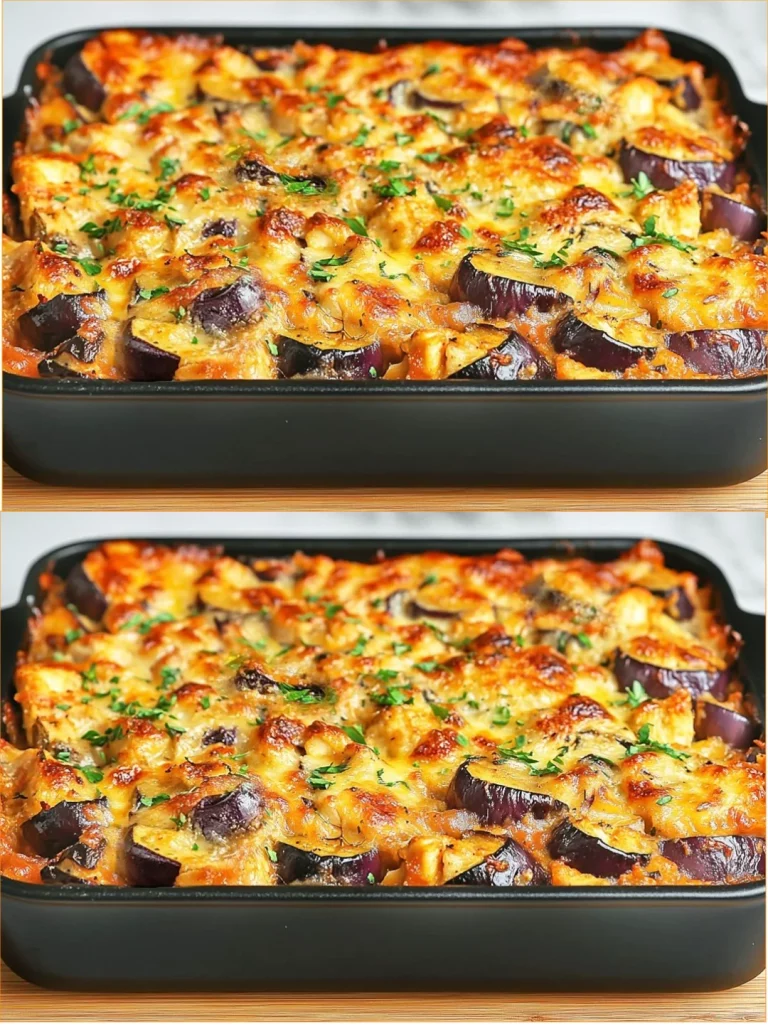 Piatto di melanzane delizioso e invitante