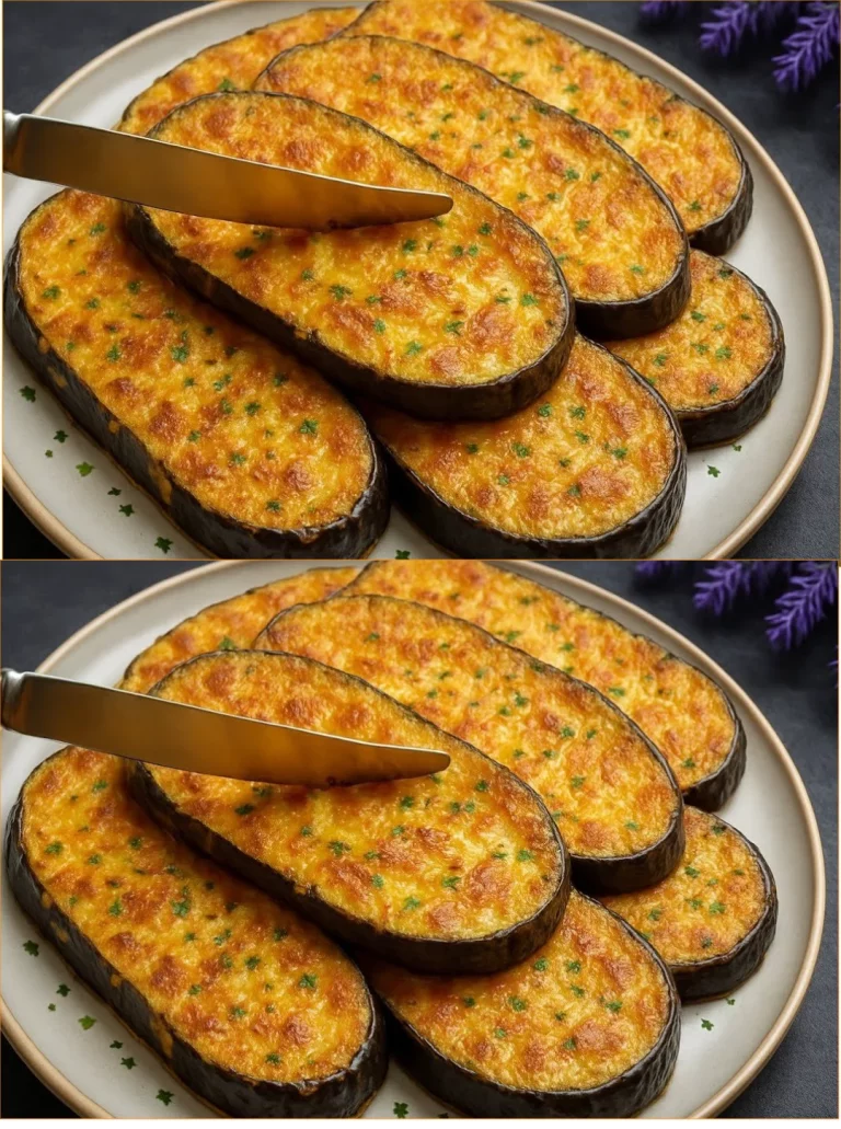 Melanzane al forno condite con pomodoro e mozzarella, piatto tradizionale italiano