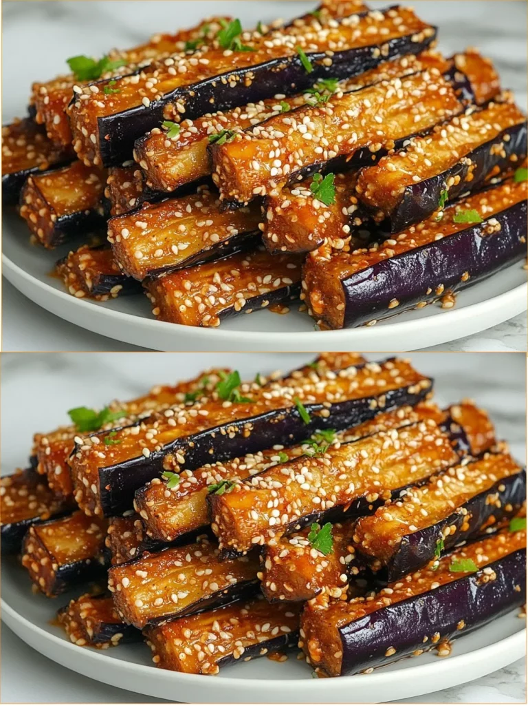 Melanzane croccanti al forno - piatto di melanzane dorate e croccanti