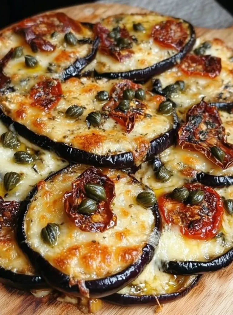 Pizzetta di Melanzana con pomodoro, mozzarella e basilico fresco