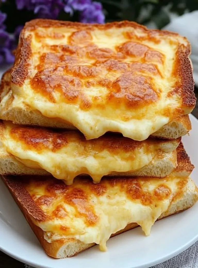 Toast con prosciutto e formaggio servito su un piatto.