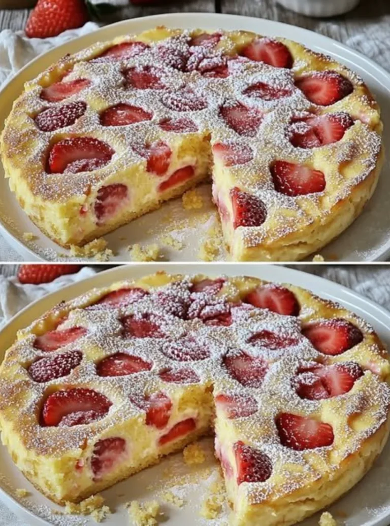 Deliziosa torta di fragole e ricotta senza farina, un dolce leggero e fresco