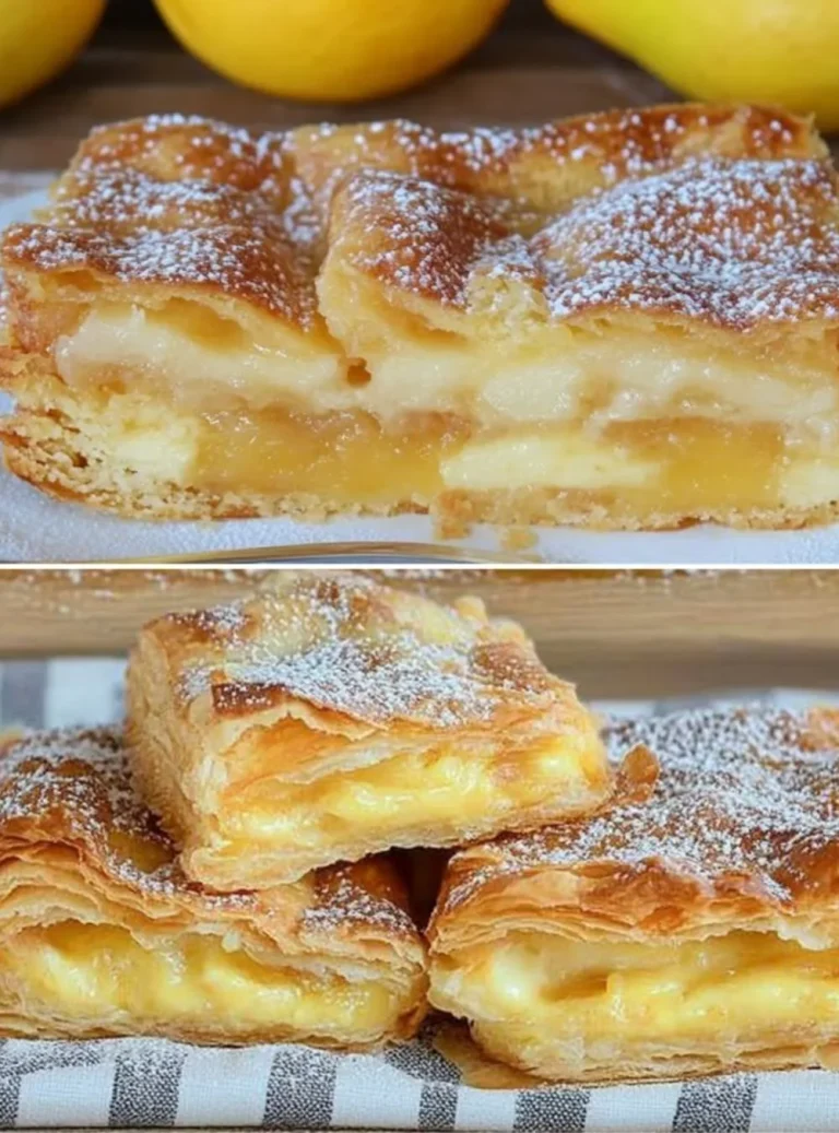 Torta di mele con pasta sfoglia fresca e fettine di mela sopra