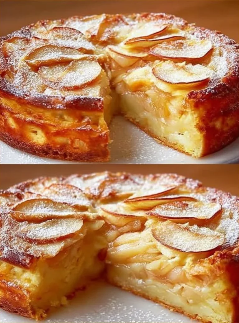 Torta di mele cremosa con mele fresche e una delicata consistenza
