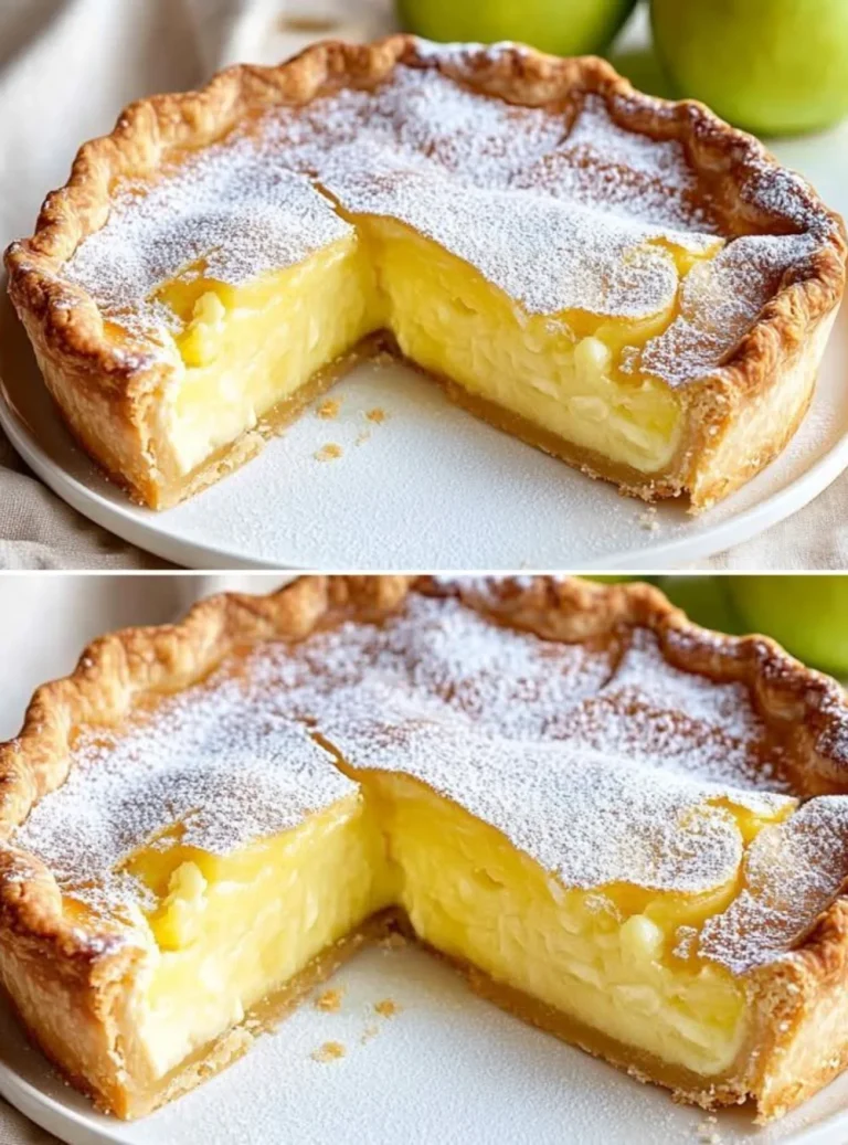 Torta di riso e mele servita su un piatto decorato